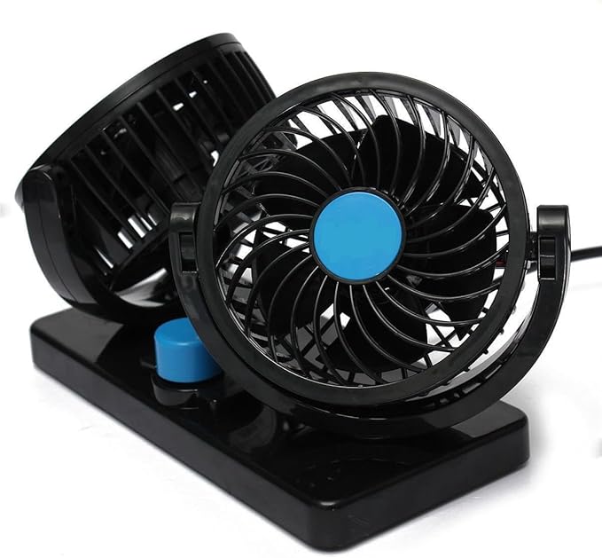 Portable Car Turbo Air Cooling Fan | Double Head 360 Degree Adjustable Rotation