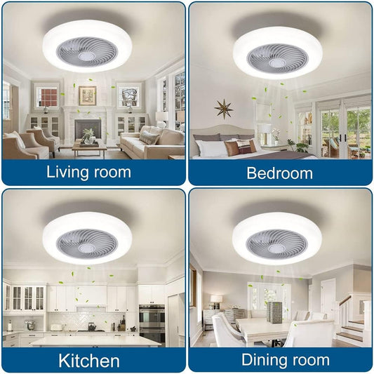 Ceiling Light & Fan with Remote, Adjustable Colors, Brightness & Wind speed for Living Room, Bedroom, Office