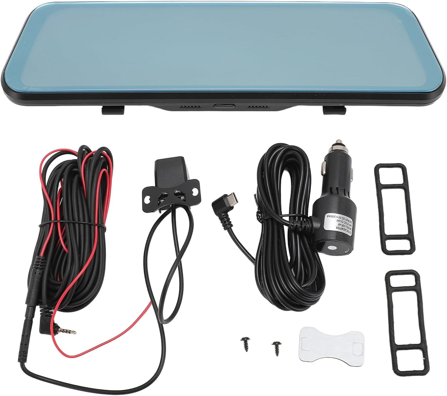 Mirror Dash Cam 10 inch, 4K Front and Rear View Mirror Camera, Backup Camera, Motion Detection, Loop Recording, Night Vision, Real Time Reverse Image, 128GB Supported