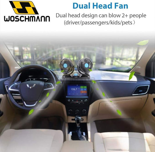 Portable Car Turbo Air Cooling Fan | Double Head 360 Degree Adjustable Rotation