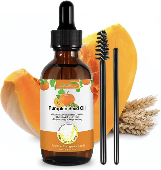 ALIVER Organic Pumpkin Seed Oil for Hair Growth, 100% Pure Natural, for Men and Women, 60ml