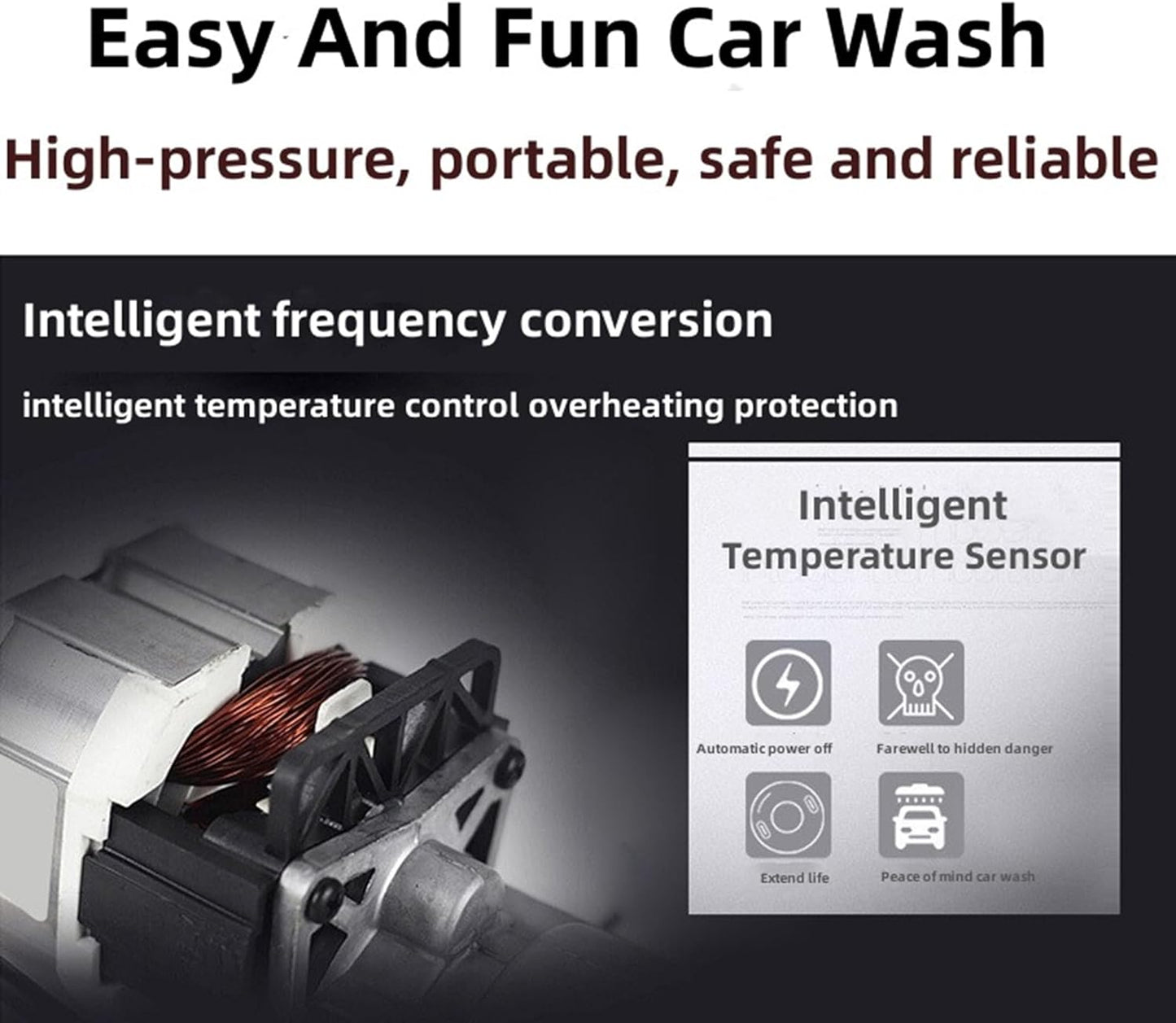 Car Washer Pump, Car Washing Machine, High-Pressure Water Sprayer, Electric Water Transfer Pump, Portable High Pressure Self-Priming Quick Car Wash Pump Washer Kit for Car Truck Home Use