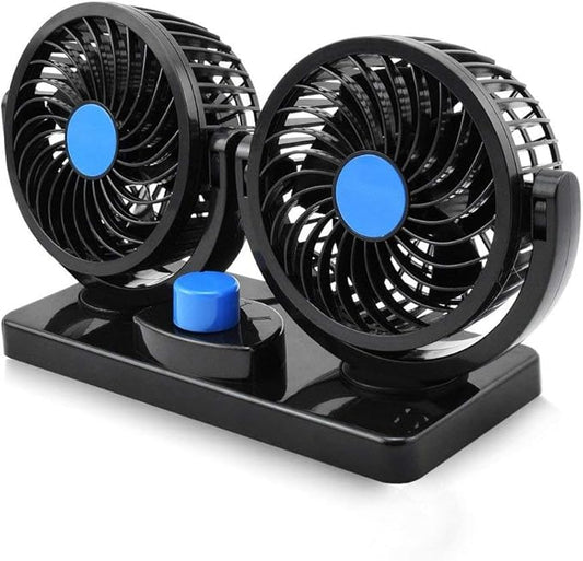 Portable Car Turbo Air Cooling Fan | Double Head 360 Degree Adjustable Rotation