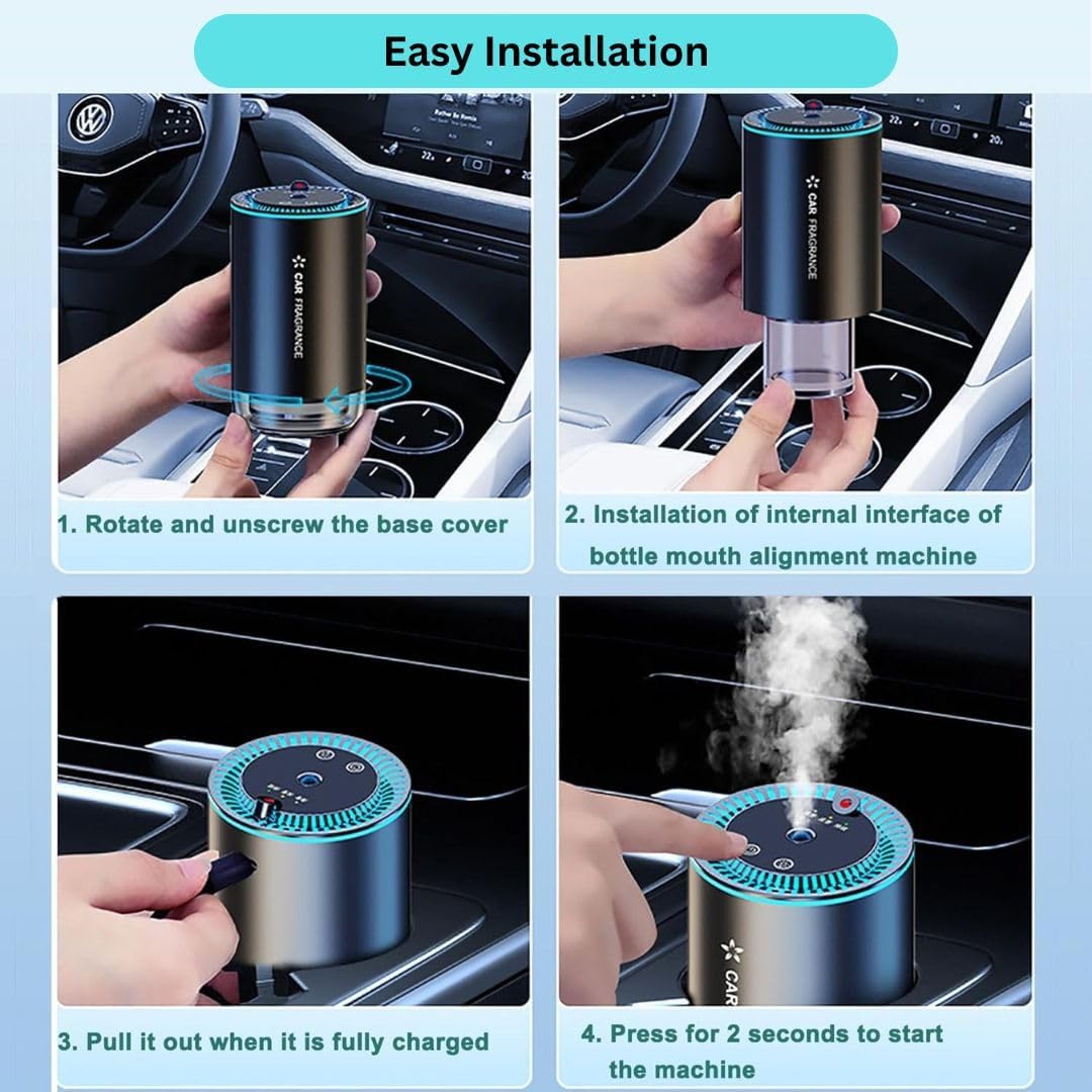 Smart Car Diffuser, Fragrance & Air Purifier with Ambient & Star Lighting