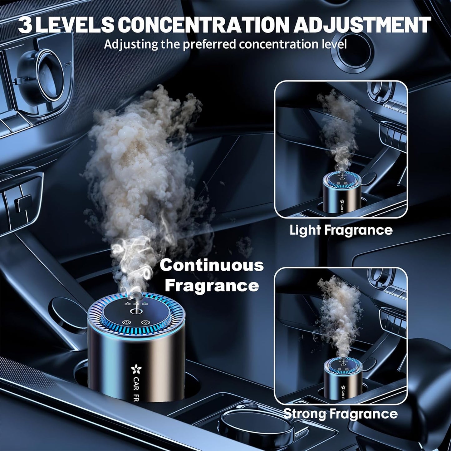 Smart Car Diffuser, Fragrance & Air Purifier with Ambient & Star Lighting