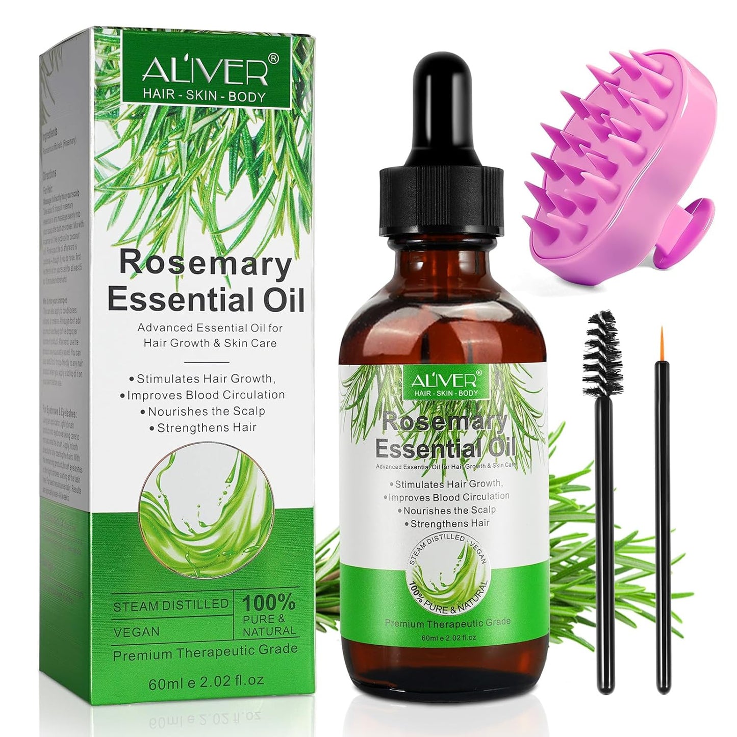 Rosemary Essential Oil With Free Scalp Massager