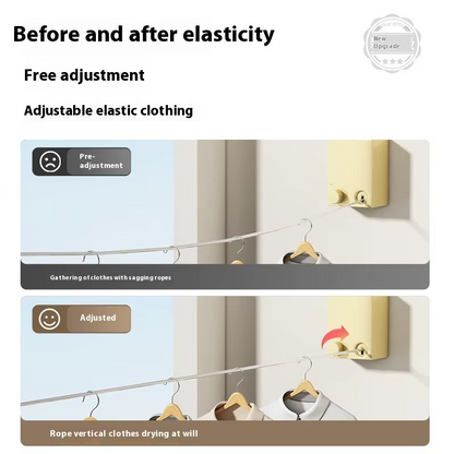 Retractable Clothesline 5 Meters For Hanging Wet Clothes on Balcony, Bathroom, Indoors