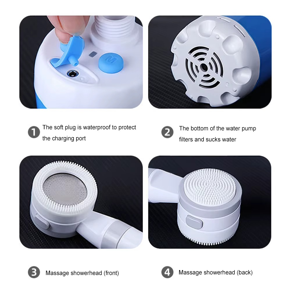 Portable Rechargeable Shower For Outdoors, Travel, Camping