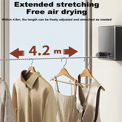 Retractable Clothesline 5 Meters For Hanging Wet Clothes on Balcony, Bathroom, Indoors