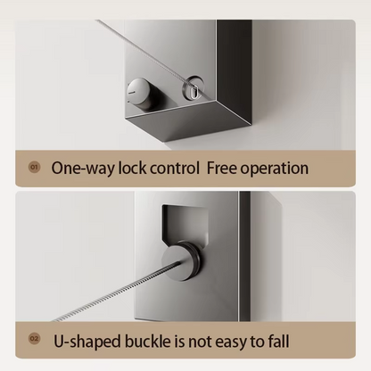 Retractable Clothesline 5 Meters For Hanging Wet Clothes on Balcony, Bathroom, Indoors