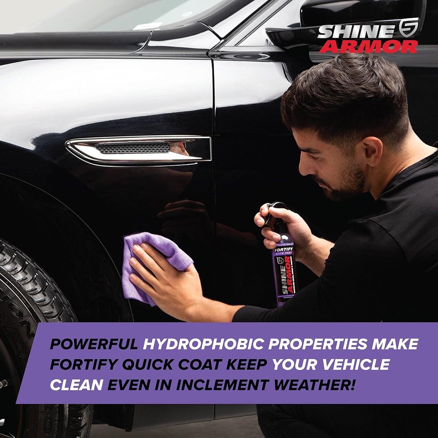 Ceramic Coating - Car Wax Spray - Waterless Car Wash & Wax - Hydrophobic Top Coat Polish & Polymer Paint Sealant Protection