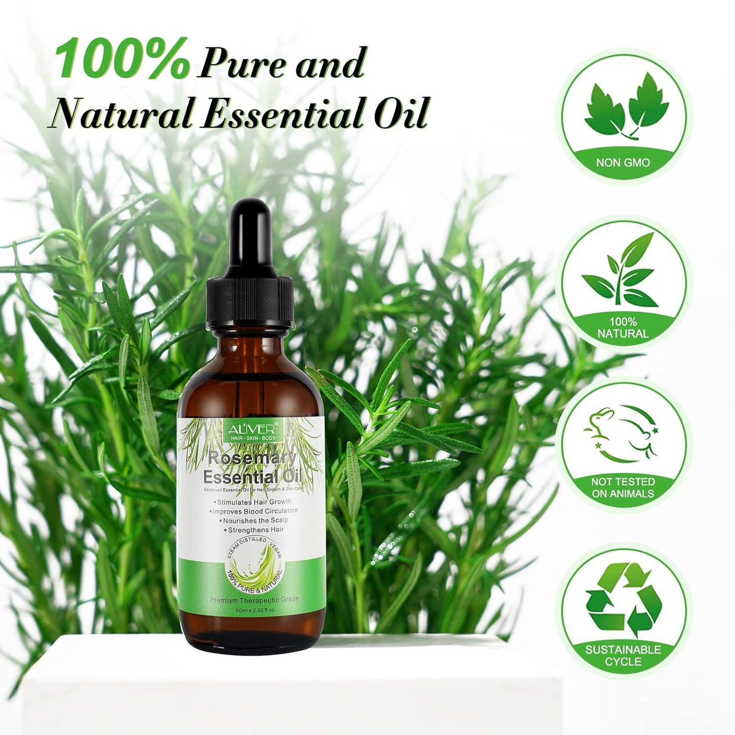 Rosemary Essential Oil With Free Scalp Massager